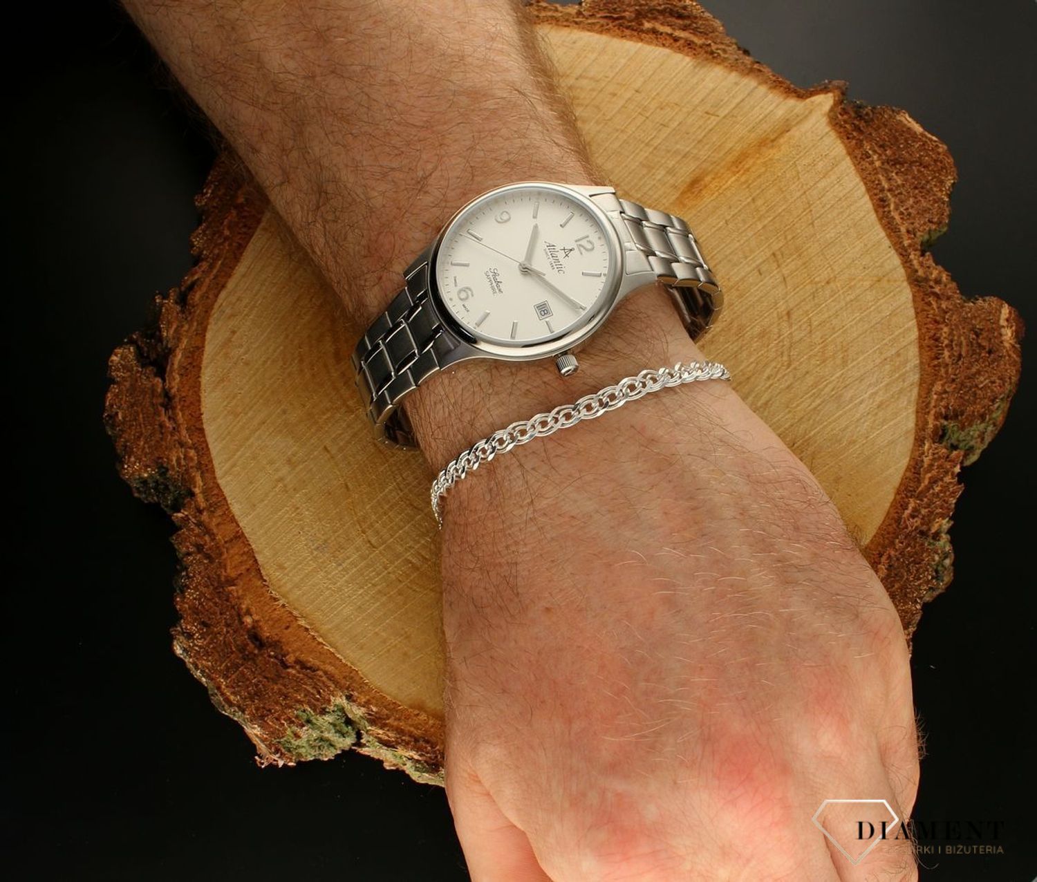 Bransoleta srebrna 925 mona lisa 925 5 mm DIA-BRA-759687-80-925 5mm. Bransoletka wykonana jest z najwyższej próby srebra 925 o splocie mona lisa. Bransoletka srebrna mona lisa o wadze 5,70 gram, długości 21 cm oraz szerokości 5 mm  (3).jpg